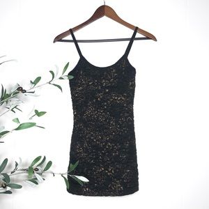 Buckle Super Stretchy Gold & Black Tank Top Small